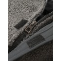 Mens Patchwork Long Sleeve Double Pocket Plush Hooded Jacket
