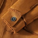 Mens Vintage Fleece Long Sleeve Double Big Pockets Casual Coats