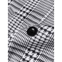 Mens Houndstooth Lapel Single-Breasted Mid-Length Trench Coats