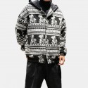 Mens Fashion Cotton Printing Loose Comfy Thick Casual Jacket 