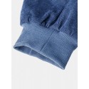 Mskufo Designed Mens Corduroy Solid Color Drawstring Elasticity Beam Feet Pants With Poket