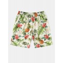 Mens All Over Pineapple Floral Print Holiday Drawstring Short