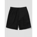Mens Ethnic Geometric Funny Face Pattern Patchwork Corduroy Shorts