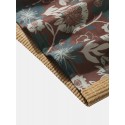 Mens Floral Print Patchwork Corduroy Loose Drawstring Shorts