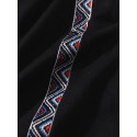 Mens Side Ethnic Ribbon Loose Drawstring Waist Shorts