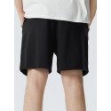 Mens Side Ethnic Ribbon Loose Drawstring Waist Shorts