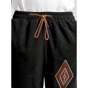 Mens Vintage Geometric Print Patchwork Loose Drawstring Waist Pants