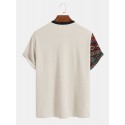 Mens Two Tone Ethnic Smiley Face Short Sleeve T-Shirts