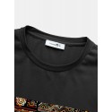 ChArmKpr Mens Ethnic Pattern Crew Neck Casual Short Sleeve T-Shirts