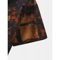Mens Flower Plant Print Button Up Holiday Short Sleeve Shirts