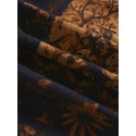 Mens Flower Plant Print Button Up Holiday Short Sleeve Shirts