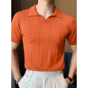 Mens Striped Slim Casual Basic Design Short Sleeve Summer T-Shirt