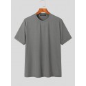 Mens Rib Knitted Crew Neck T-Shirt