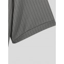 Mens Rib Knitted Crew Neck T-Shirt