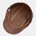 Collrown Men Knit Stripe Pattern Patchwork Retro Casual Outdoor Forward Hat Beret Hat