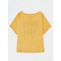 Casual Letter Print Round Neck Short Sleeve T-shirts