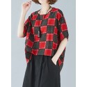 Women Multi Printing Round Neck Half Sleeve Casual Loose Blouses