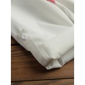 Women Graffiti Print Lapel Side Split Long Sleeve High Low Hem Casual Blouses