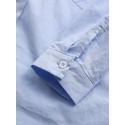 Women Solid Color Commute Lapel Front Pocket Casual Loose Shirts