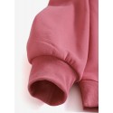 Women Solid Color Round Neck Puff Sleeve Narrow Cuff Long Sleeve Pullover Sweatshirt