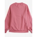 Women Solid Color Round Neck Puff Sleeve Narrow Cuff Long Sleeve Pullover Sweatshirt