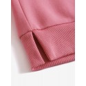Women Solid Color Round Neck Puff Sleeve Narrow Cuff Long Sleeve Pullover Sweatshirt