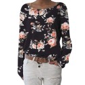 Women Gradient Color Sweatshirt O Neck Long Sleeve Casual Blouse