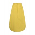 Women Cotton High Elastic Waist Side Pocket Zipper Solid Casual Skirts