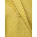 Women Cotton High Elastic Waist Side Pocket Zipper Solid Casual Skirts