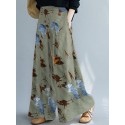 Women Wide-Legged Floral Printed Ankle Length Side Pockets Pants