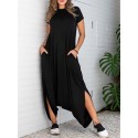 Elasticated Halon Solid Jumpsuit With Pockets For Women