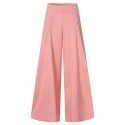 Women Solid Color High Waist Zipper Wide Leg Pants With Pocket