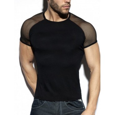 Men Contrast Mesh Pa...